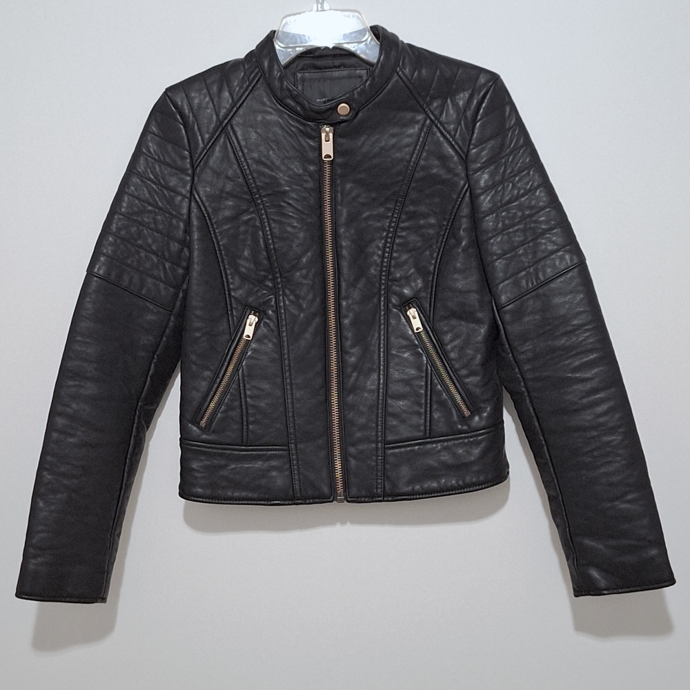 Marc New York Andrew Marc Black Faux Leather Jacket *XS🤍